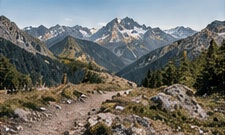 Berglandschaft und Trail